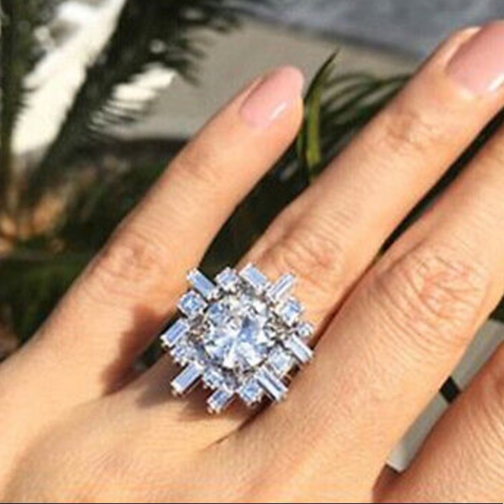 NEW 925 Sterling Silver LUxury diamond 💍 Ring
